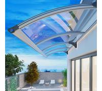 Tettoia trasparente in policarbonato per porta, spessore 2,5 mm, protezione da pioggia e rumore, elegante tenda per porta d'ingresso, larghezza regolabile 65-150 cm (39 x 63 pollici)