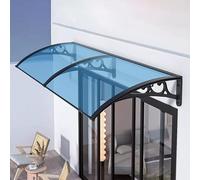 Tettoia trasparente per esterni - Tettoia per porta in policarbonato blu resistente - Protezione UV, pioggia e neve, 39,3"x118,1", protezione dell'ingresso e prevenzione della caduta di detr