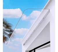 Tettoia trasparente per porta d'ingresso, in policarbonato trasparente, per balconi, protezione da pioggia e neve (50 x 120 cm) per unità di climatizzazione