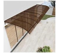 Tettoia trasparente per porta e finestra, invisibile e moderna, in policarbonato, per porta d'ingresso, silenziosa, per veranda, finestra, porta, per pioggia, neve, luce solare, marrone, 50,8 x 40,6