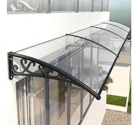 Tettoia trasparente per porta, finestra, veranda, veranda, resistente alle intemperie, protezione UV, 80 x 560 cm, elegante tenda da esterno, facile installazione