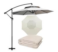 Tettuccio di ricambio for ombrellone da giardino multicolore 2,7 m/3,0 m 8 stecche di protezione bifacciale(White,2.7m/8.8ft8 ribs)