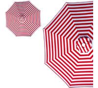 Tettuccio di Ricambio for ombrelloni da terrazza del Mercato - Adatto for ombrelloni a 8 Stecche - Resistente ai Raggi UV e Impermeabile - Solo tettuccio(Red Stripes,6.5ft/8ribs)