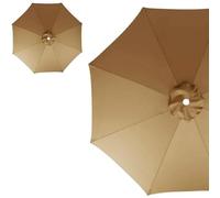 Tettuccio di Ricambio for ombrelloni da terrazza del Mercato - Adatto for ombrelloni a 8 Stecche - Resistente ai Raggi UV e Impermeabile - Solo tettuccio(Khaki,6.5ft/8ribs)