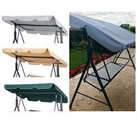 Tettuccio di Ricambio per Dondolo da Giardino 2 e 3 Posti, Copertura Impermeabile con Protezione UV, Solo Tessuto, Struttura Non Inclusa, grigio, 194 x 112 cm