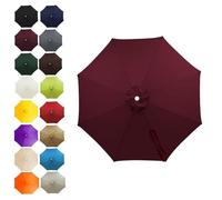 Tettuccio di ricambio per ombrellone da patio 3/3,5/4 m - Copertura impermeabile resistente ai raggi UV per ombrelloni da tavolo da esterno a 8 stecche - Tettuccio per ombrellone per pati Claret 3.5m