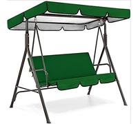 Tettuccio Di Ricambio Universale Per Dondolo Da Giardino, Copertura Di Ricambio Per Dondolo A 3 Posti, Impermeabile Copertura Superiore Per Giardino Sedia A Dondolo (195*125*15cm,Verde Scuro)