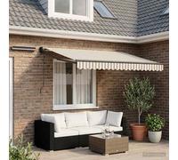 vidaXL Tettuccio Elettrico Retrattile Grigio chiaro e bianco, Tenda Elettrica Moderna, Ombra Esterni con Telecomando, Tettuccio in Alluminio, Soluzione Eco-Friendly per Sole