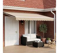 Tettuccio Elettrico Retrattile Beige e Bianco 4 × 3 m