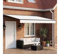 vidaXL Tettuccio Elettrico Retrattile Bianco 4 × 3,5 m, Soluzioni per Ombra in Giardino, Ombrellone Regolabile, Tenda Elettrica, Gazebo Moderno
