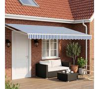 Tettuccio Elettrico Retrattile Blu e Bianco 4 × 3 m
