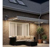 vidaXL Tenda elettrica retrattile grigio chiaro e bianco. 3 x 2,5 m, giardino e terrazza, tenda da sole rettangolare moderna, ombra elettrica, protezione solare regolabile, soluzione resistente alle
