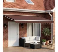 vidaXL Tettuccio Elettrico Retrattile Marrone 4 × 3,5 m, Tenda retrattile moderna, rettangolare, per giardino e terrazzo, soluzione ombreggiante, tessuto polyester