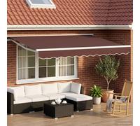 vidaXL Tettuccio Elettrico Retrattile Marrone e bianco 2,5 x 2 m, Soluzioni per Ombra in Giardino, Ombrellone Regolabile, Tenda Elettrica, Gazebo Moderno