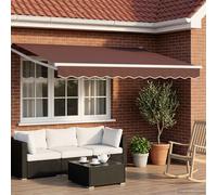 vidaXL Tettuccio Elettrico Retrattile Marrone e bianco 3,5 x 2 m, Tenda elettrica moderna, soluzione ombra per esterni, copertura retrattile in alluminio, protezione eco-friendly