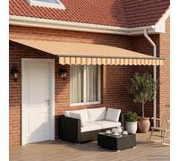 vidaXL Tenda da sole elettrica retrattile multicolore, 4,5 x 3 m, moderna tenda elettrica, telecomando per giardino, soluzioni ombreggianti per esterni, protezione solare per patio retrattile