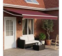 vidaXL Tettuccio Elettrico Retrattile Rosso Borgogna 5 x 3 m, Tenda elettrica moderna, automatica e retrattile, copertura patio con LED, rifugio funzionale all'aperto