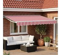 vidaXL Tettuccio elettrico retrattile – Rosso e Bianco 3 x 2,5 m – Schermo ombra regolabile