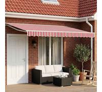vidaXL Tettuccio Elettrico Retrattile Rosso e Bianco 4,5 × 3,5 m, Soluzioni per Ombra in Giardino, Ombrellone Regolabile, Tenda Elettrica, Gazebo Moderno