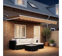 vidaXL Tettuccio Elettrico Retrattile Sabbia, Tenda elettrica moderna, automatica e retrattile, copertura patio con LED, rifugio funzionale all'aperto