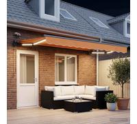 vidaXL Tenda da sole elettrica retrattile Sabbia 4,5 × 3,5 m, giardino e terrazza, tenda da sole rettangolare moderna, ombra elettrica, protezione solare regolabile, soluzione resistente alle