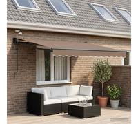 vidaXL Tettuccio Elettrico Retrattile Tortora, Tenda elettrica moderna, automatica e retrattile, copertura patio con LED, rifugio funzionale all'aperto