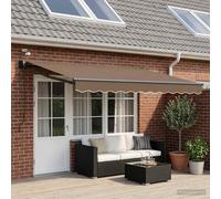 vidaXL Tettuccio Elettrico Retrattile Tortora, Tenda elettrica moderna, automatica e retrattile, copertura patio con LED, rifugio funzionale all'aperto
