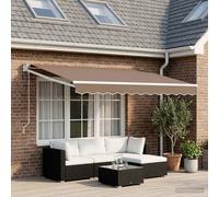 vidaXL Tenda retrattile elettrica tortora 100% poliestere e alluminio, tenda elettrica automatica, moderna, retrattile, con LED, riparo esterno, ombra funzionale