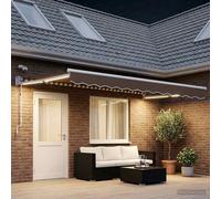 vidaXL Tettuccio Elettrico Retrattile Tortora, Tenda elettrica moderna, automatica e retrattile, copertura patio con LED, rifugio funzionale all'aperto