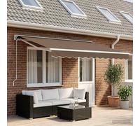 vidaXL Tettuccio Elettrico Retrattile Tortora 4 × 3,5 m, Pergolato moderno rettangolare per giardino e terrazza, tenda elettrica, ombrellone regolabile, resistente agli agenti atmosferici