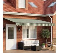 vidaXL Tettuccio Elettrico Retrattile Verde, Bianco, Antracite 4 × 3 m, Schermo Ombra Regolabile, Ombra Retrattile Elettrica Rettangolare Moderna, Soluzione di Ombra Affidabile per Terrazze