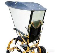 Tettuccio parasole for scooter for disabili, ombrellone for sedia a rotelle con asta regolabile, tendalino antipioggia in tessuto con protezione solare UPF 50+(Without Handles,Pvc)