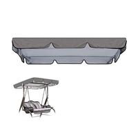 Tettuccio per Dondolo, Tetto di Ricambio per Dondolo da Giardino, impermeabile e resistente al sole, per ombrelloni a 2 e 3 posti (solo tettoia)(Gray,195 * 125 * 15cm)