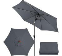 Tettuccio per Ombrellone di Ricambio, Copertura per Ombrellone di Ricambio 2 m / 2,7 m / 3 m 6 Bracci Copertura di Ricambio per Ombrellone in Tessuto per Ombrellone da Giardino (Grey -1,2.7M / 8.9Ft)