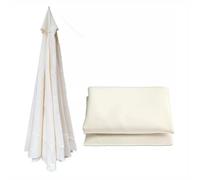 Tettuccio sostitutivo Universale for ombrellone: Solo for tettoie da Esterno e ombrelloni da Mercato; Impermeabile, Resistente ai Raggi UV, Leggero e Durevole(White,9.8ft/8ribs)