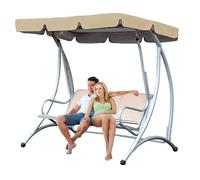 Tettuccio Universale Impermeabile per Dondolo da Giardino, Copertura Anti-UV per Altalena da Patio, Adatto a 2-3 Posti, Protezione Esterna per Estivi e Piog(Size:75x52x6inch/190x132x15cm,Color:Beige)