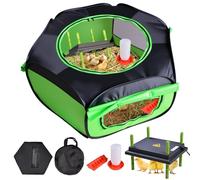 Tetuga Scatola per pollo per pulcini Starter Kit Aggiornamento Brooder Box per Pulcini Brooder Tenda con 25,4 x 30,5 cm Piastra riscaldante 4 in 1 Bundle con mangiatoia per polli, abbeveratoio (set