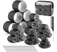 Tetutor 62 bigodini per capelli da donna, bigodini per capelli lunghi, medi, corti, grandi, medi, piccoli, con 36 rulli, 24 clip in acciaio inox, 1 custodia
