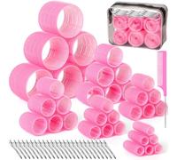Tetutor 62 bigodini per capelli da donna, bigodini per capelli lunghi, medi, corti, grandi, medi, piccoli, con 36 rulli, 24 clip in acciaio inox, 1 custodia