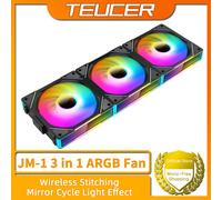 TEUCER JM-1 Ventola di raffreddamento per PC ARGB Specchio Ciclo Effetto luce 800-2000 giri/min PWM Raffreddamento ad acqua Ventola di raffreddamento da 360 mm White Reverse