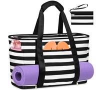TEUEN Grand Borsa Mare Donna Impermeabile XXL, Borsa Spiaggia Pieghevole con Zip Borsa da Spiaggia Antisabbia Multiuso per Piscina,Viaggio,Shopping,Vacanze(50L)