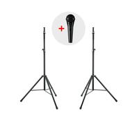 Teufel K&M 21476 speaker stand (pair) + Shure PGA58 microphone Nero