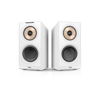Teufel Stereo M 2, Coppia di Altoparlanti Attivi da Scaffale Wireless con Bluetooth, WiFi, Multiroom Streaming, Sistema a 3 vie, Chromecast™, Bianco