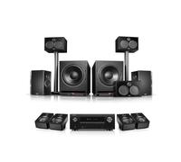 Teufel System 6 THX + DENON X3800H for Dolby Atmos 5.2.4-Set Nero / bianco/-