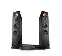 Teufel Ultima 40 Kombo 3 - Impianto stereo Hi-Fi con Bluetooth e lettore CD, WLAN, LAN, radio DAB+-FM, USB-C, HDMI ARC CEC, sistema a 3 vie, ampie possibilità di collegamento (Nero)