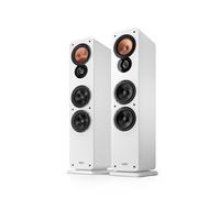 Teufel Ultima 40 mk4 - Altoparlanti stereo HiFi da pavimento, coppia di alta qualità, tweeter Phase-Plug, doppio riflettore per bassi tubi, media in kevlar intrecciato, colore: nero - bianco