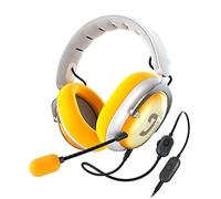 Teufel ZOLA Cuffie Gioco con Microfono e scheda audio USB 7.1, Suono surround DTS, asta del microfono regolabile con microfono a condensatore HD, PC, vestibilità comoda - grigio giallo