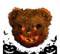 Teupyon Glow Animal Face Cover,Halloween Bunny Masque | Regolabile Horror Scream Face Cover Halloween Masque for Dress Up Costume