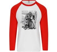 Teutonico Cavaliere Mai Give Up Crusader Palestra Uomo L/S Baseball T-Shirt