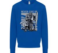 Teutonico Cavaliere Never Give Up Crociato Palestra Uomo Felpa Maglione